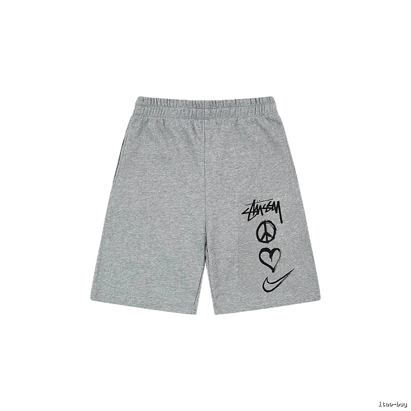 Stussy graffiti-style gray shorts