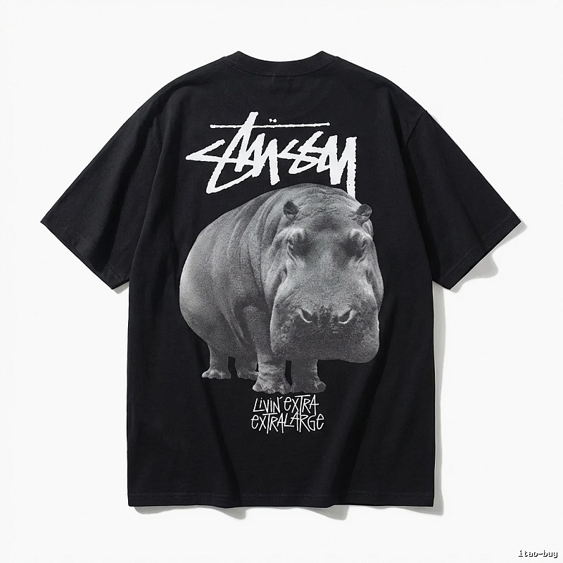 Stussy Hippo Print Black T-shirt