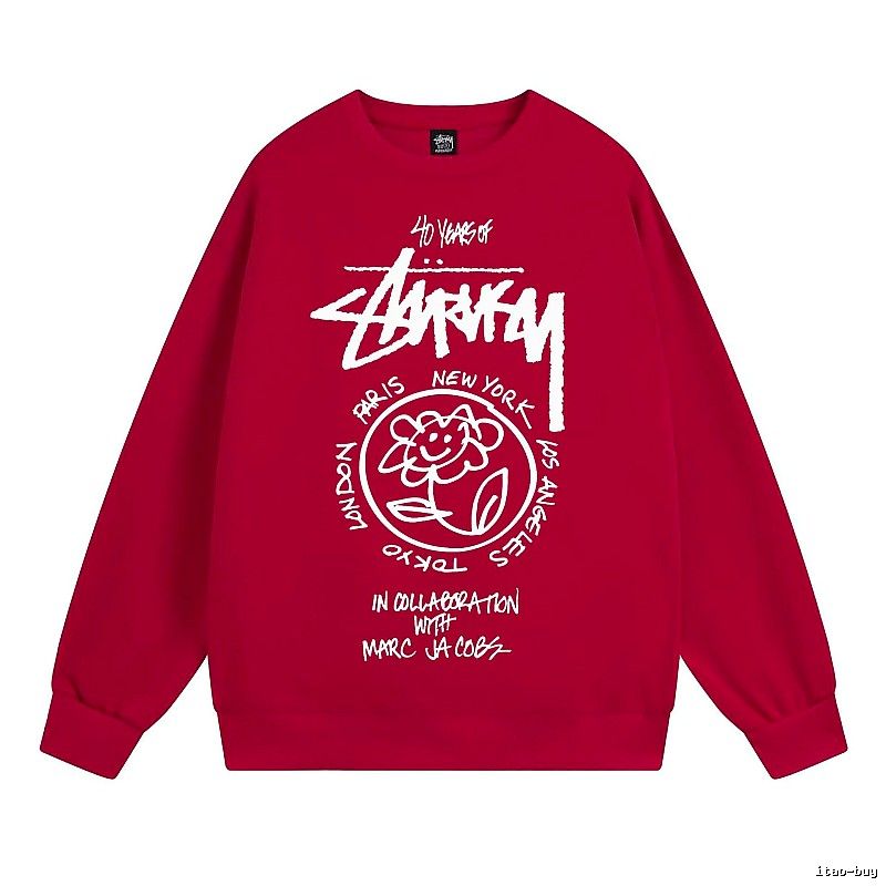 Stussy Red Style 539 Graphic SweatShirt Downtown Style