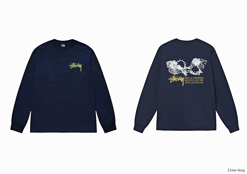Stussy Skull Print Dark Style Long-sleeve