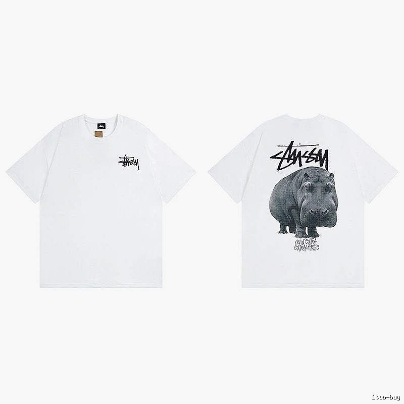 Stussy White Spider Graphic T-Shirt Relaxed Styling Logo