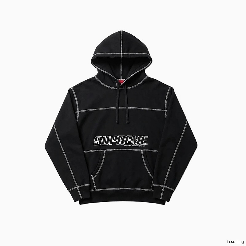 Supreme basic street style black sweatshirt
