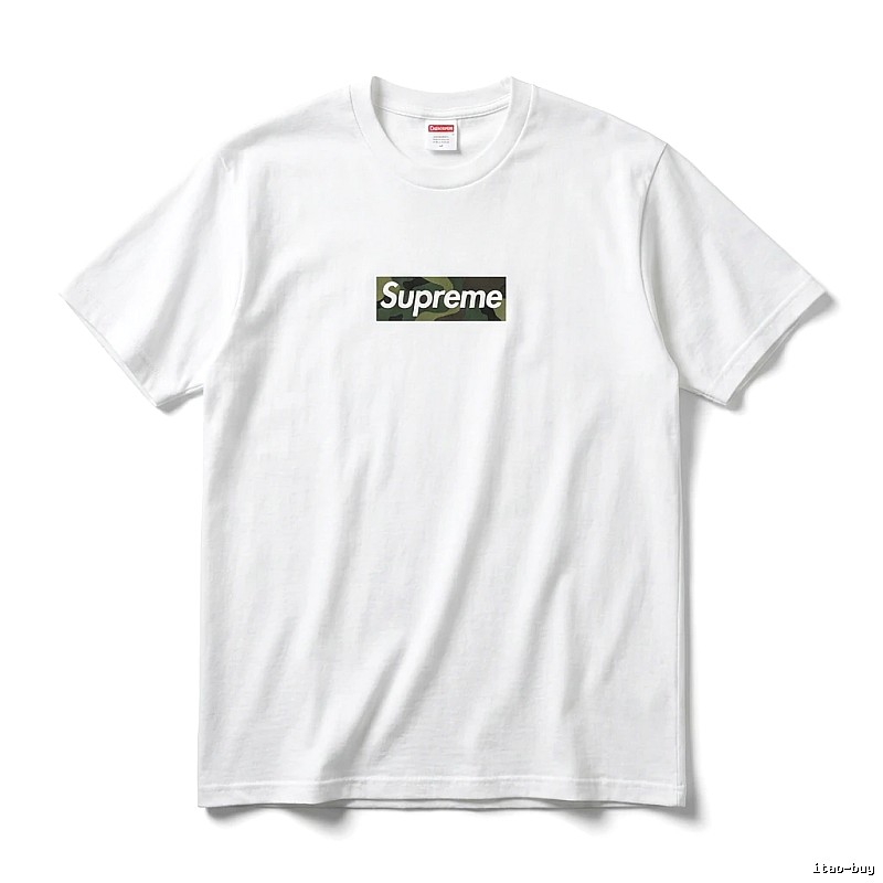 Supreme Camouflage Simple White T-shirt