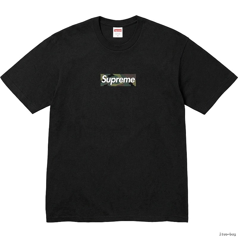 Supreme camouflage style black T-shirt