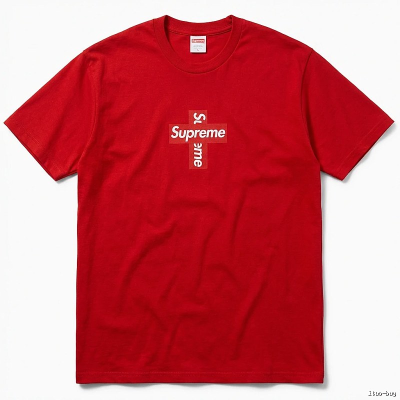 Supreme Cross Simple Style Red Clothes