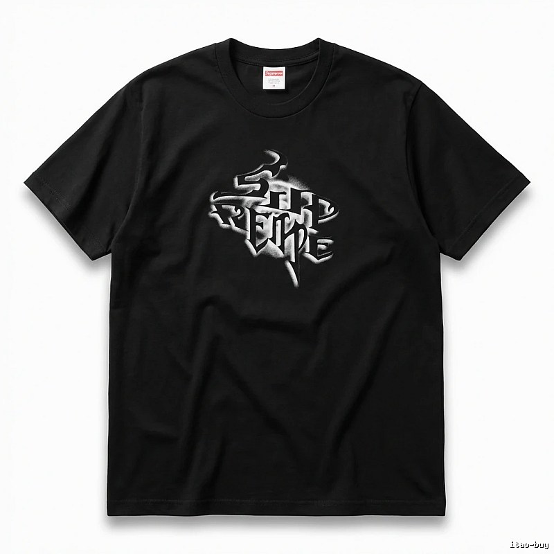 Supreme Flame Wind Black T - Shirt