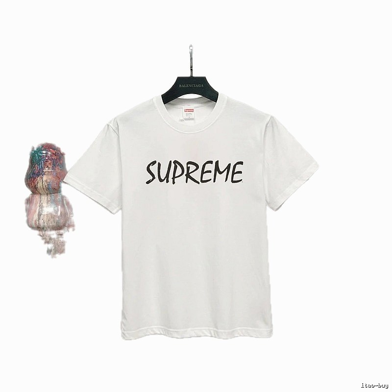 Supreme Hand-drawn Print Street Style White T-Shirt