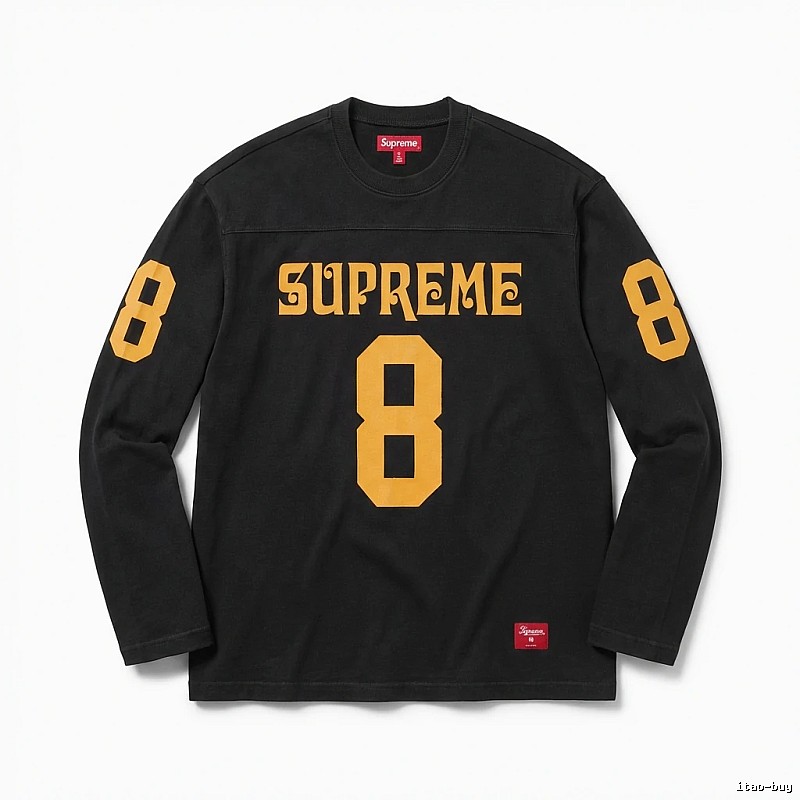 Supreme No.8 Retro Style Black T-shirt