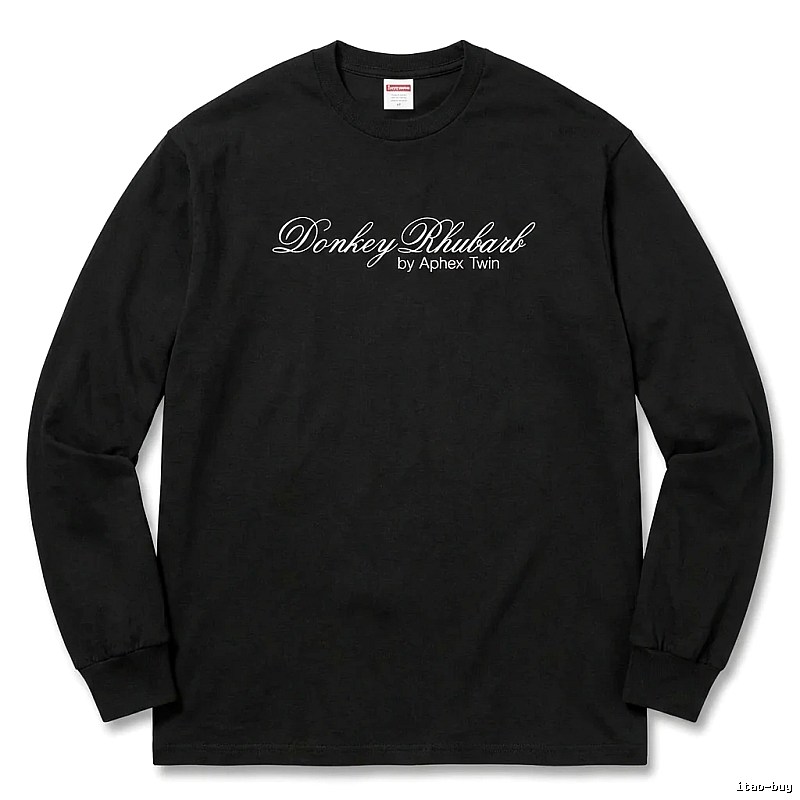 Supreme Print Retro Style Black Long-sleeve Shirt