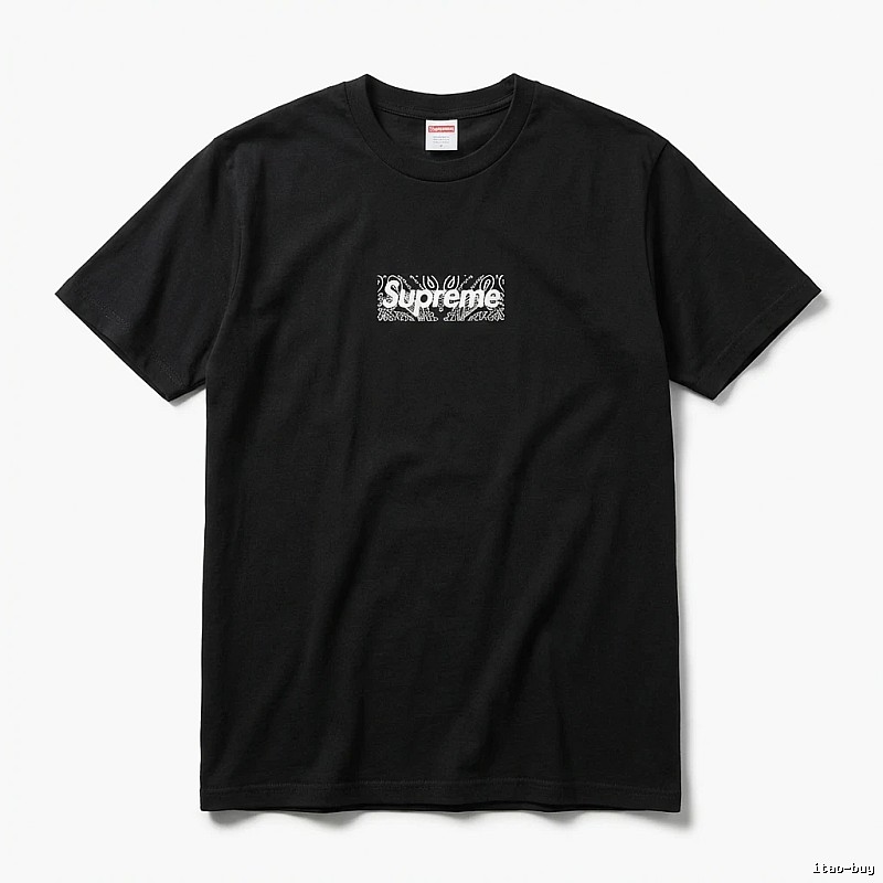 Supreme - printed trendy black T - shirt