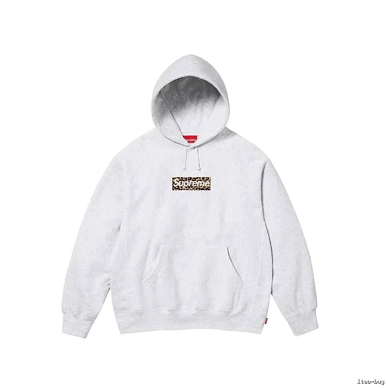 Supreme Resort Logo hoodie Gray Red Oversized for Travel Looks