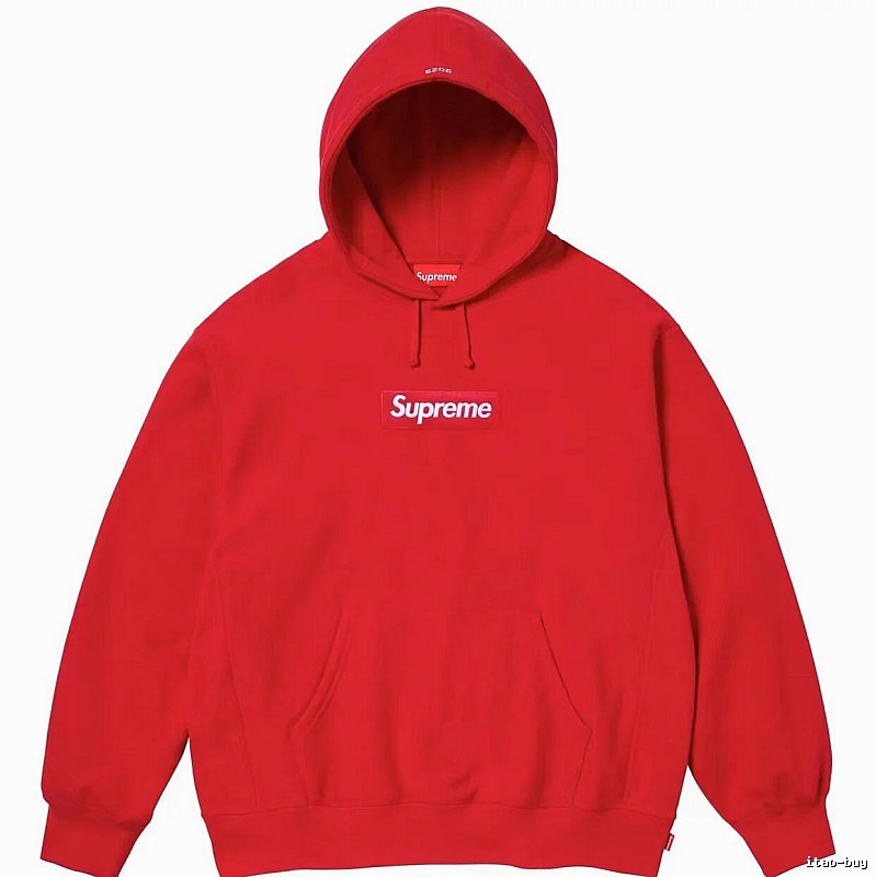 Supreme Statement Logo hoodie Gray Red Oversized for Easy Pairing
