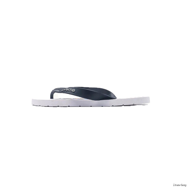 Supreme Street Fashion Black and White Flip-Flops