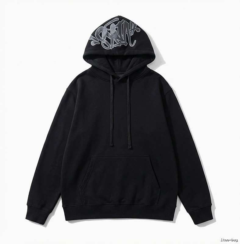 SynaWorld graffiti-style black hoodie