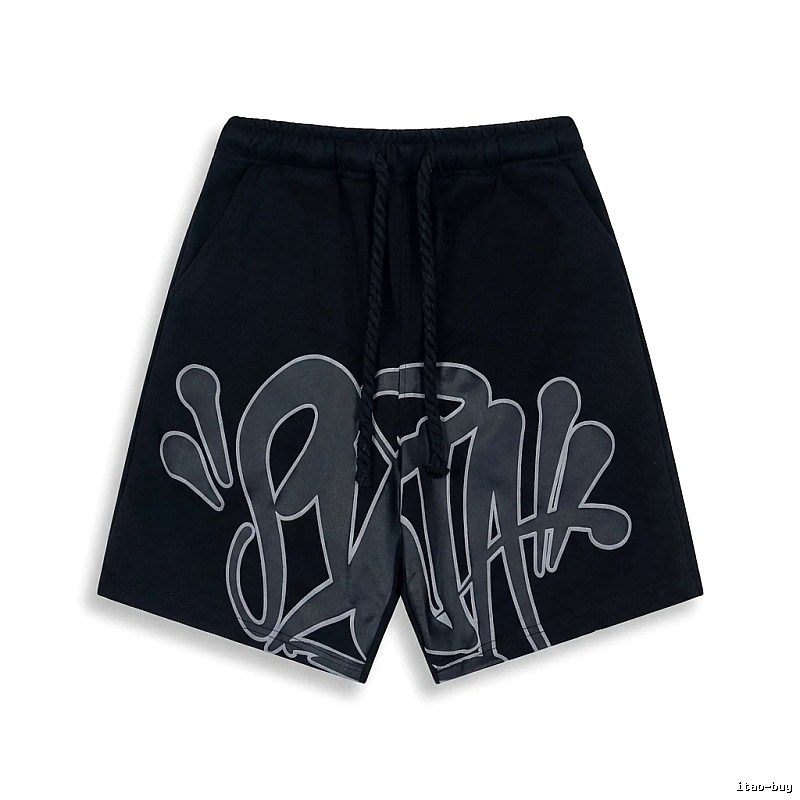 SynaWorld Graffiti-style Black Shorts