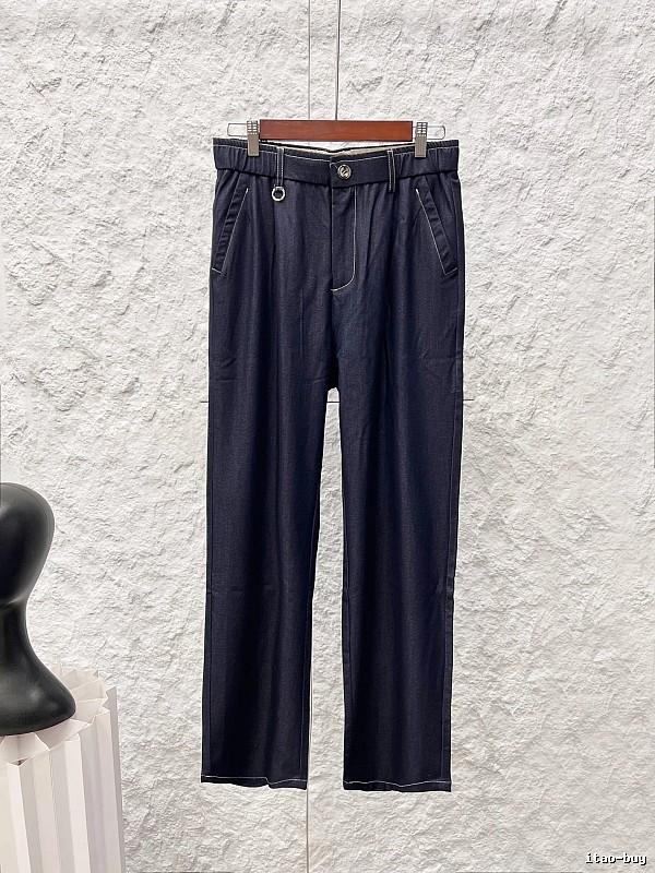 Tailored Straight Trousers - pressed-looking front and clean waistband for weekend