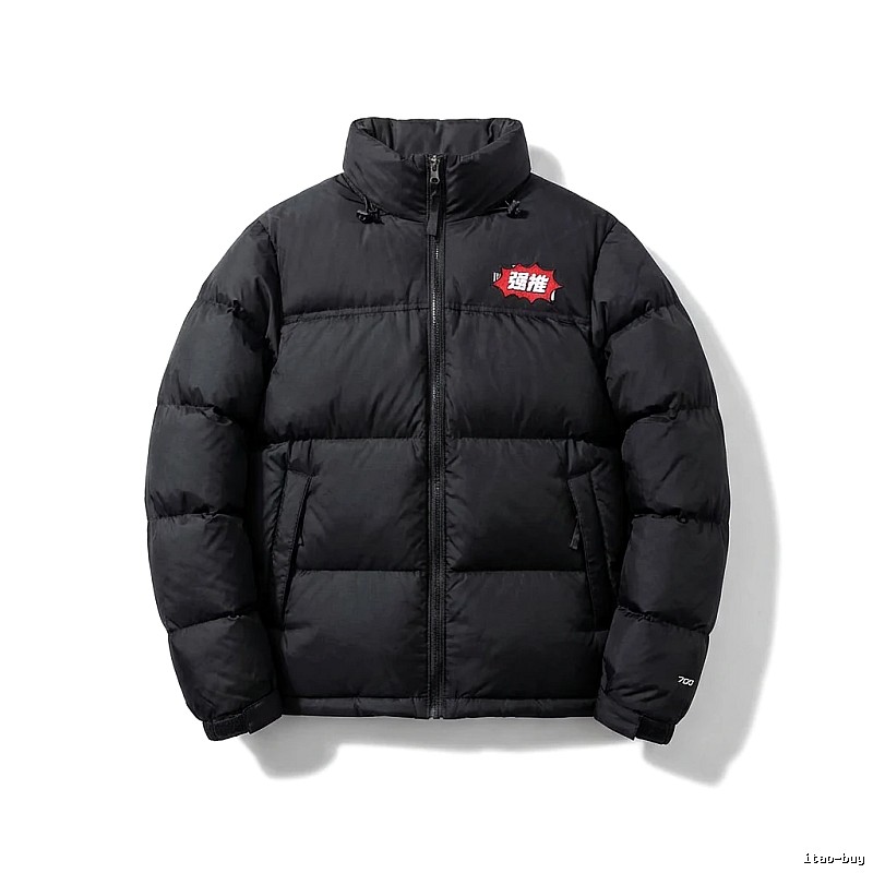 The North Face black trendy and cool down jacket.