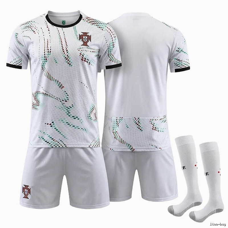 The trendy white of the Portuguese team uniform.