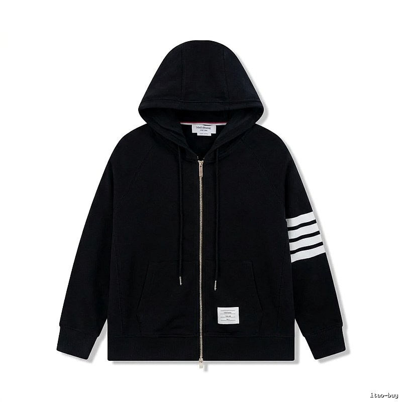 Thom Browne minimalist black hoodie