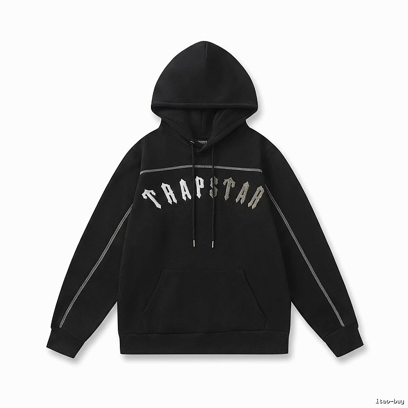 Trapstar Letter Black Tide Hoodie