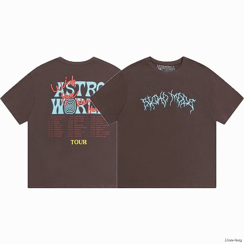 Travis Scott Logo Detail Graphic T-shirt Brown Travis Scott with Relaxed Feel