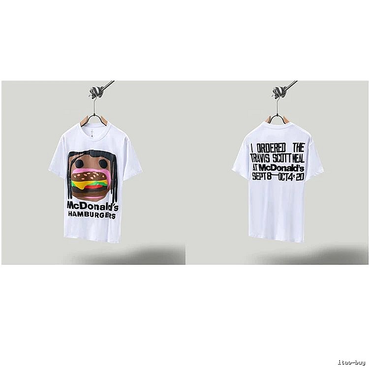 Travis Scott x McDonald's Co-branded Street Style White T-shirt