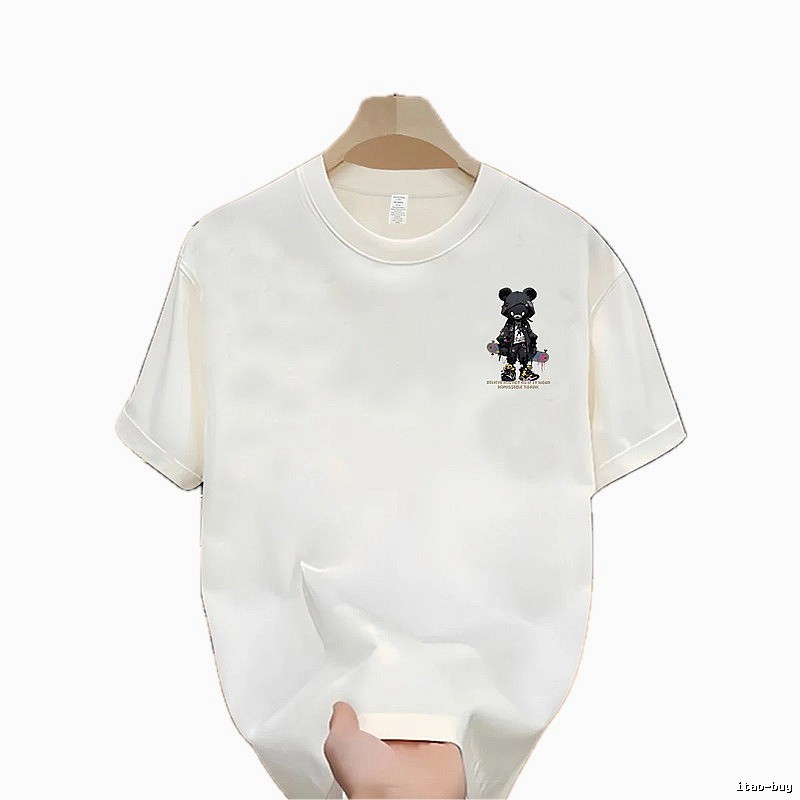 Trendy Brand Violent Bear Street Style Off-white Short Sleeve T-shirt