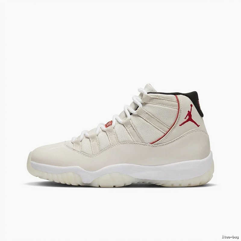 Trendy White and Red Air Jordan 11 Sneakers