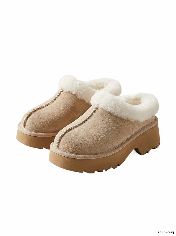 UGG Thick-soled Fleece Beige Trendy Shoes
