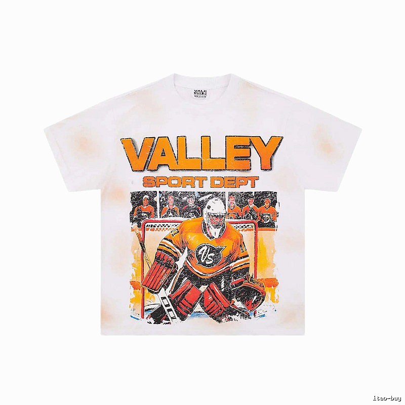 Valley Ice Hockey Series Vintage Distressed White T-Shirt