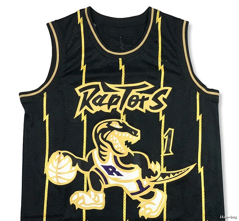 Vince Carter Raptors black and gold trendy brand vest