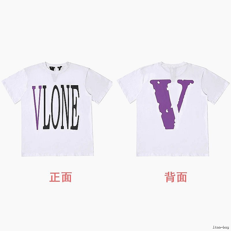 Vlone Casual Logo T-shirt Black Purple Vlone for Streetwear Looks