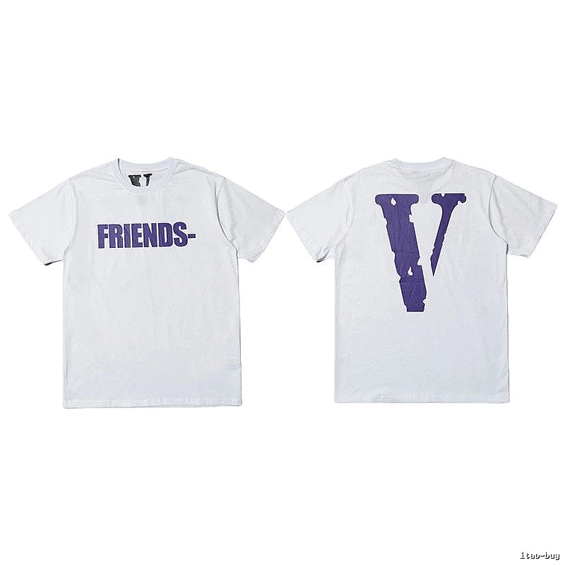 Vlone Streetwear Logo T-shirt Black Purple Vlone with Practical Shape
