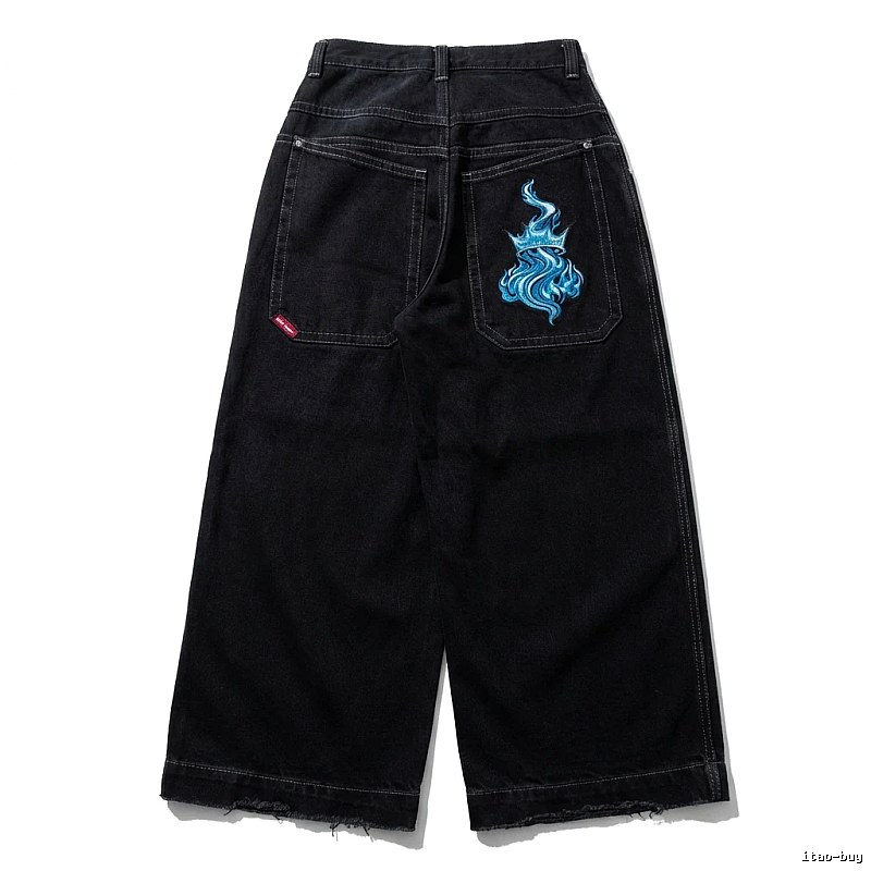 Y2K-style black denim shorts